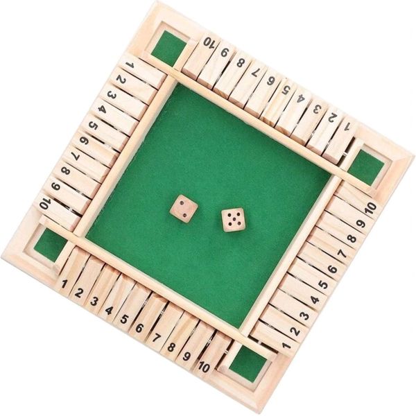 Wooden Dice Game - Brown, Green