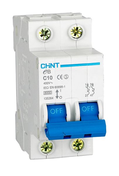 Chint - 2P - 63A - 3kA - Circuit Breaker - C-Curve