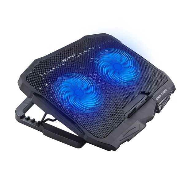 Dual Fans Adjustable Laptop &amp; Notebook Cooling Pad With Blue LED Light