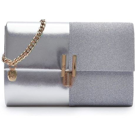 Two orders Toned Silver and Gold Glitter Clutch Evening Bag