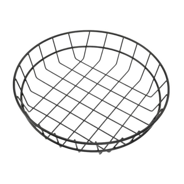 Versatile Stainless Steel Large Round Serving Basket - Black