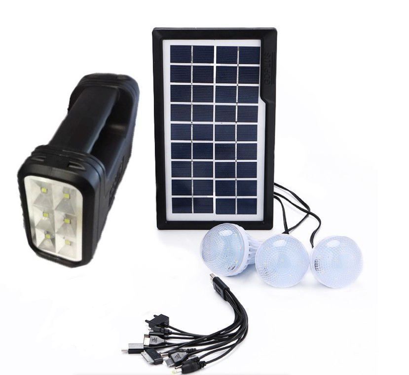 Solar Home Lighting System With 3 LED Bulbs