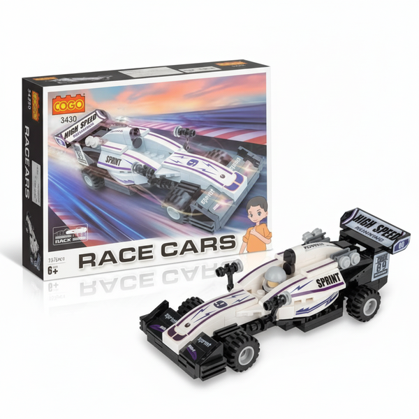 Cogo Building Blocks Racing Car Set - 175 Piece STEM Toy for Kids