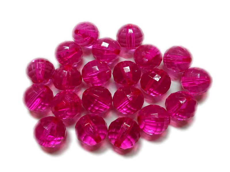 BEAD COOL - Plastic Bead- Cerise Pink - 90pcs (Dia 18mm with 2mm hole)