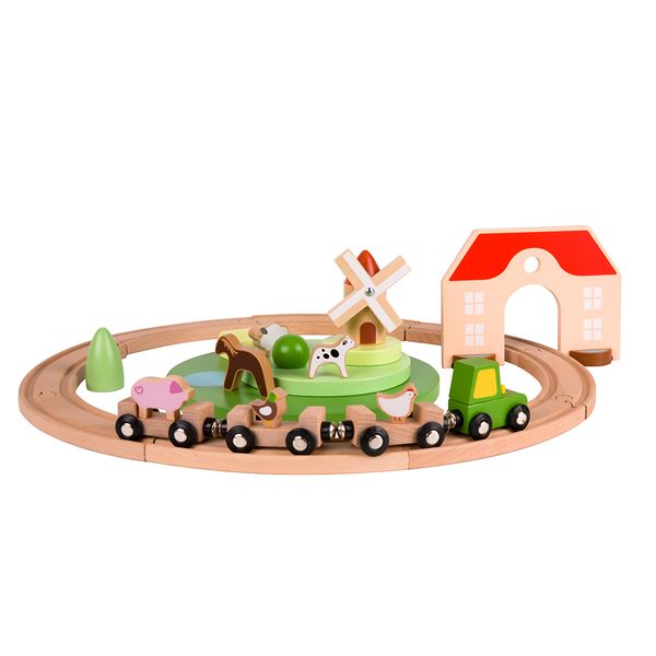 Classic World Wooden Train Set - Small Farm - 28pcs