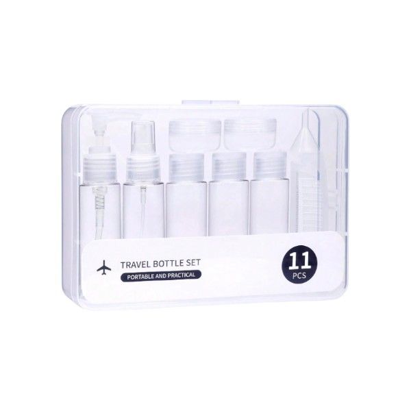 11 Piece - Travel Size Dispenser Bottle Set - Transparent