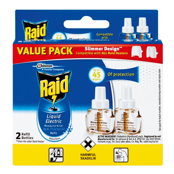 Raid Liquid Electric Mosquito Killer Value Twin Refill 2 x 33ml
