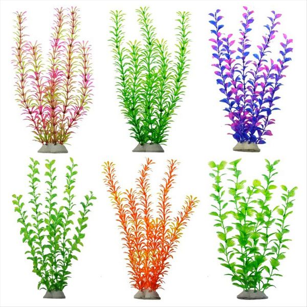6Pcs Aquarium Landscape Decoration Simulation Plant Aquarium Decor