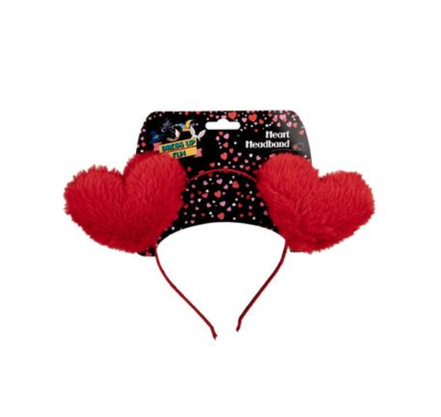 Dress Up Heart Plush Headband x 3