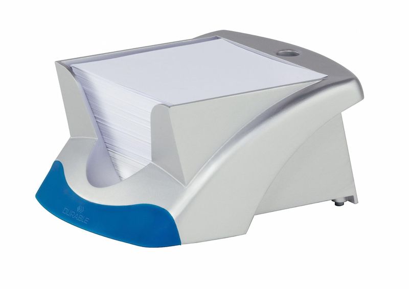DURABLE 7714-23 Executive Memo Cube Holder + White Paper - Silver