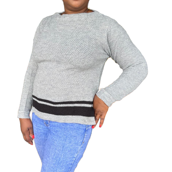 Women's Winter Sweaters Two Colour Knit Sweater Loose Jersey