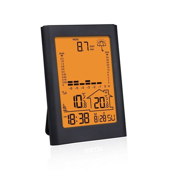 Wireless Rain Gauge With Remote Sensor Rainfall Meter Temperature Monitor
