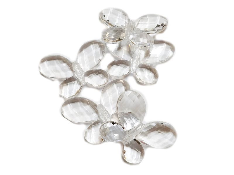 BEAD COOL - Acrylic Butterfly 44mmby33 - 35pcs - Trasnparent