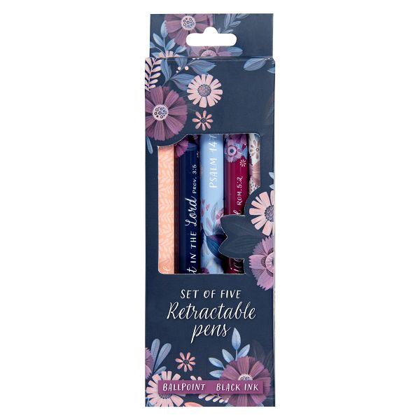 Retractable Pen Set - Hope In The Lord, Set of 5