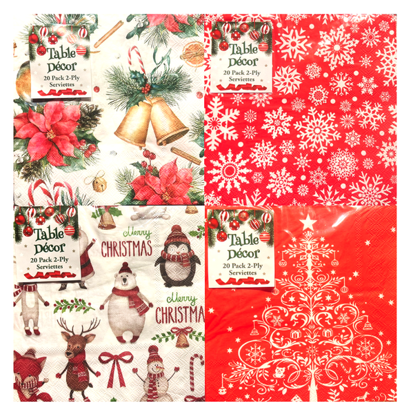 Christmas Paper Serviettes Pack of 4