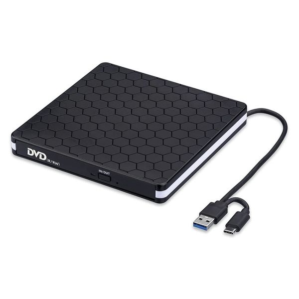 DVD writer extern, USB 3.0 Type-C CD DVD Burner Slim CD/DVD ROM Rewriter