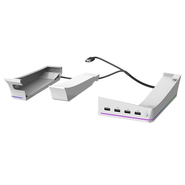 For PS5 Slim Horizontal Holder Base Stand Holder Stable with 4-Port USB2.0