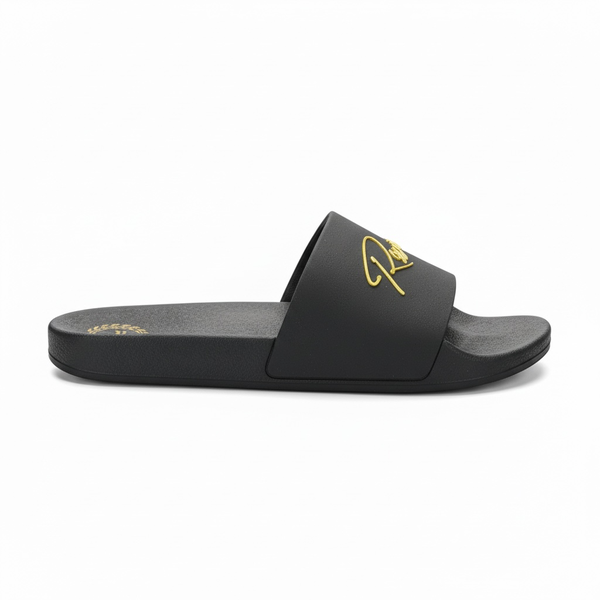 Rossimoda Thiago Mens Black/Gold Slide