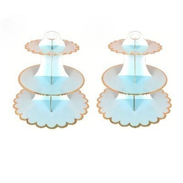 Display Dessert Three-Layer Tray-Blue image