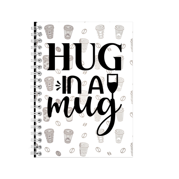 Coffee in Mug A5 Notebook Pad with Lines Trendy Graphic Birthday Present024