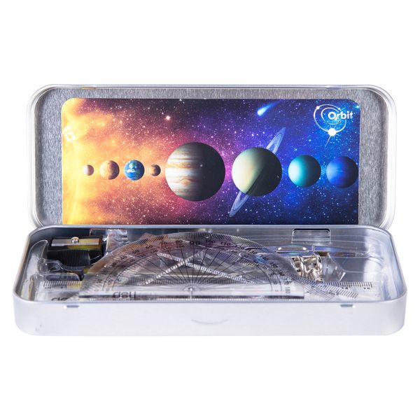 Deli Maths Set 9Pcs Metal Box