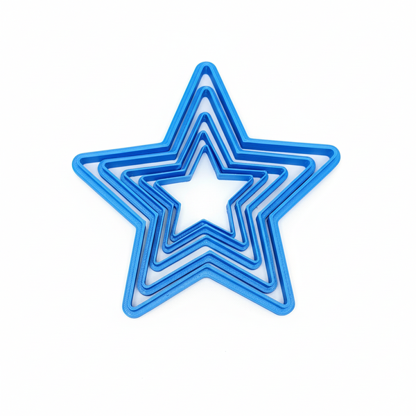 Star Cookie Cutter Set - Sizes 10 cm, 8 cm, 6 cm, 4.7 cm &amp; 3.5 cm