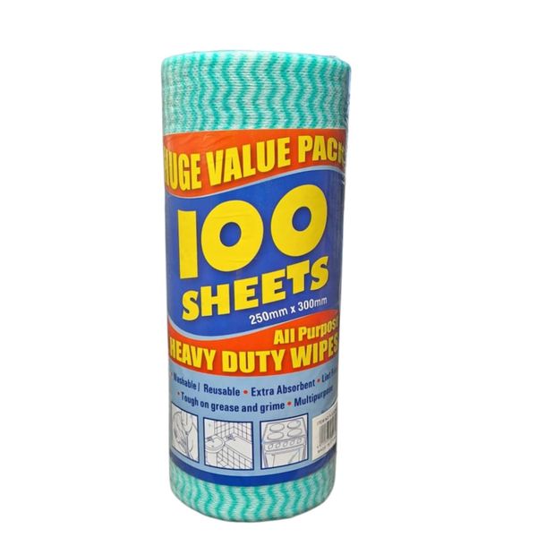 All-Purpose Heavy Duty Wipes - Cleaning Cloth - Green - 2 Pack (100's)
