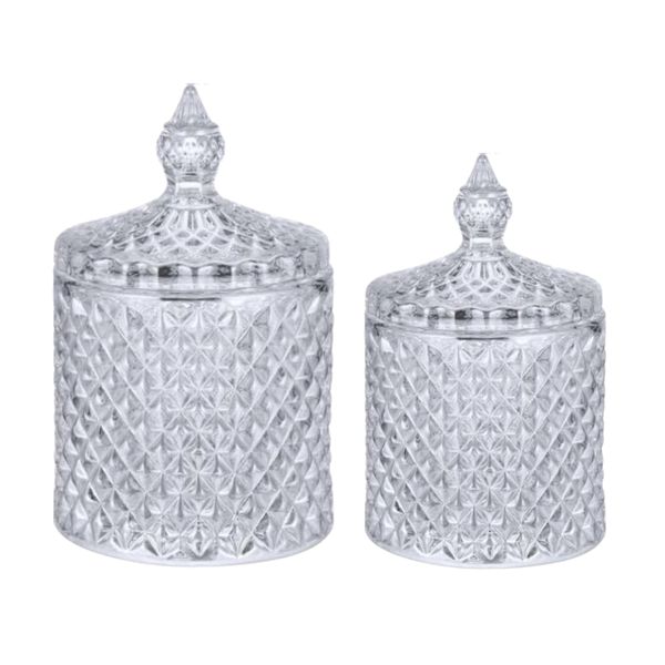 Large and Small Glass Candy Combo Set