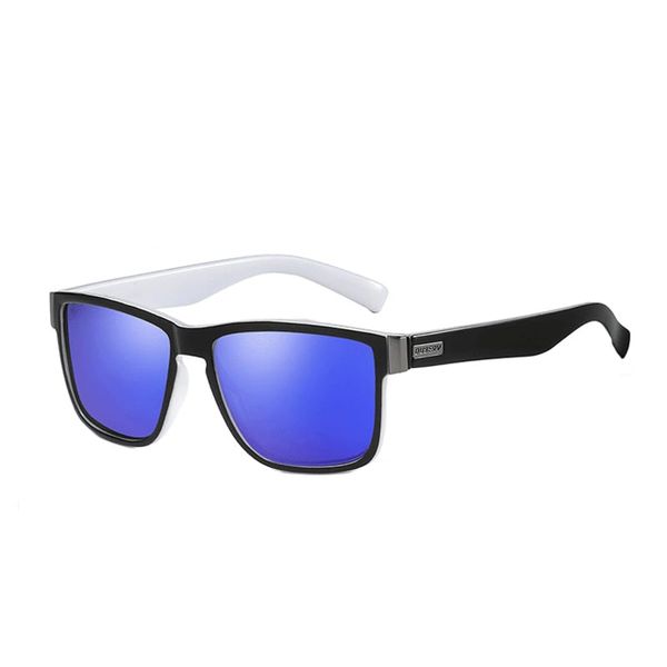 Dubery High Quality Polarized Sunglasses - Black &amp; White / Mazarine