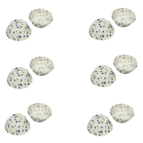 10 x 100 Eddingtons Small Mini Fairy Cake Cupcake Muffin Cases Red Flowers