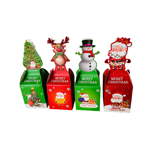 Merry Christmas Loot Party Boxes (4 Piece) 8.5cm x 23cm