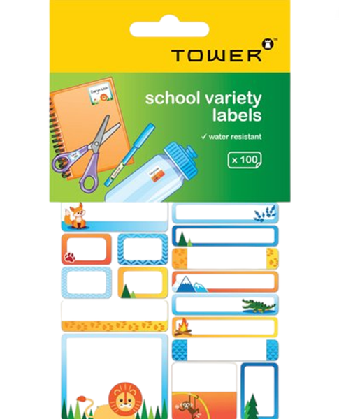 Tower - Pack Of 100 Variety Name School Labels - Jungle Theme x 2