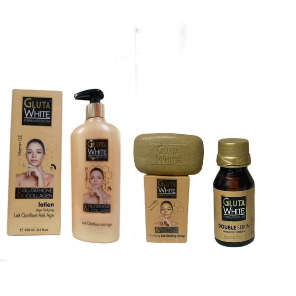 Gluta White Glutathione with Collagen Kit- Lotion, Soap &amp; Serum