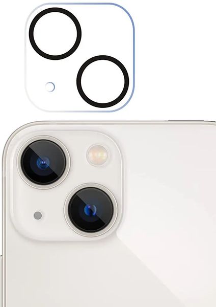 Camera Lens Tempered Glass Protector - Black Ring for iPhone 14/14 Plus