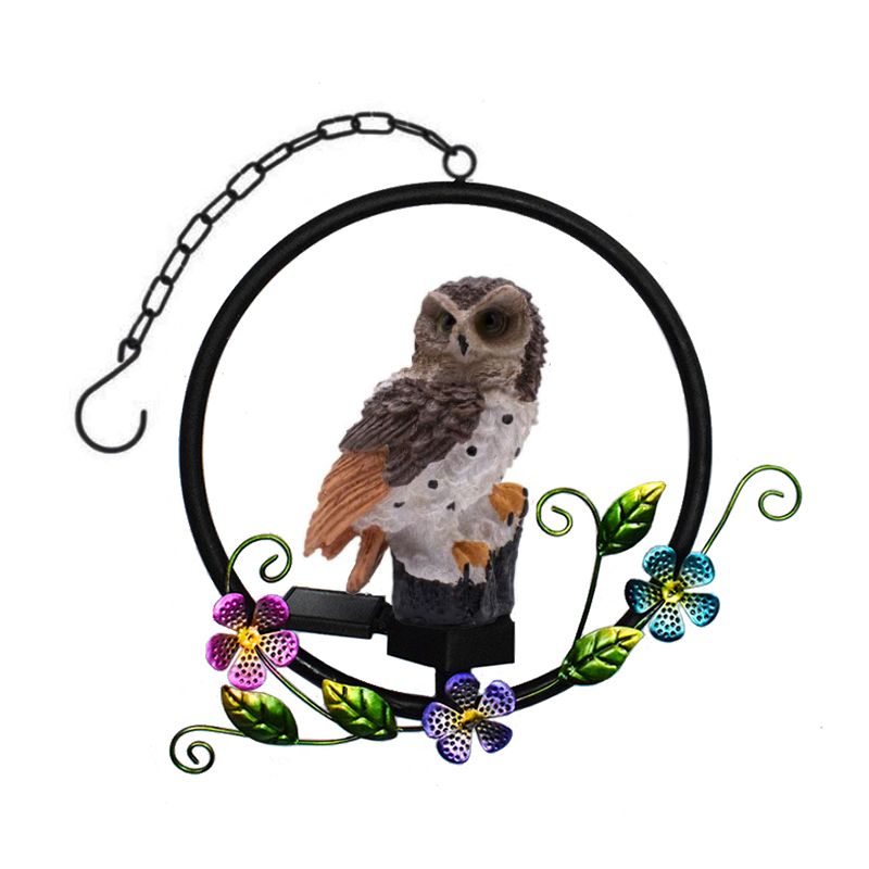 Outdoor Solar Wind Chime Light, Garden Light, Garden Decoration –Brown Owl