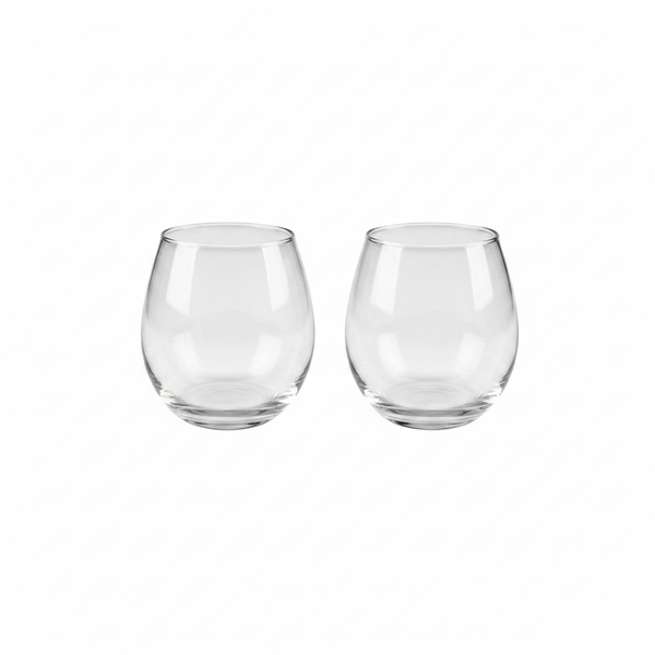 Citinova Stemless Glasses 475ml - Elegant &amp; Durable Design - 2 Pack