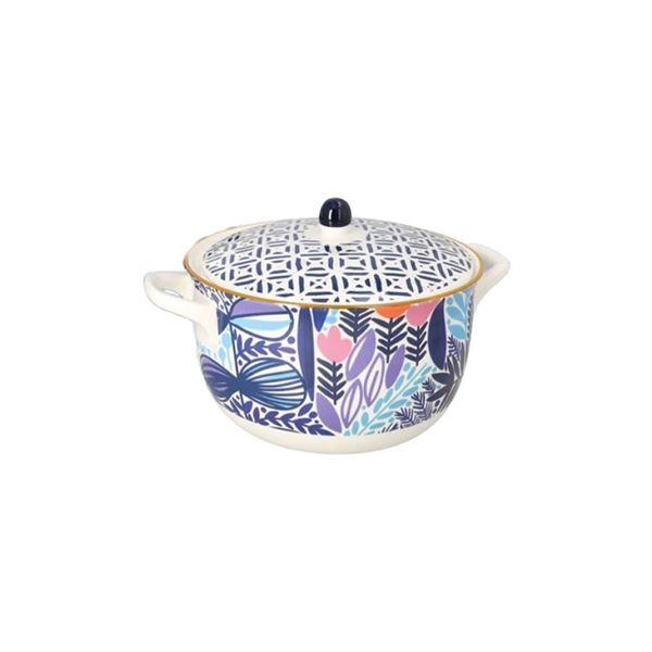 1.85L Fine Porcelain Serving Casserole Bowl With Lid