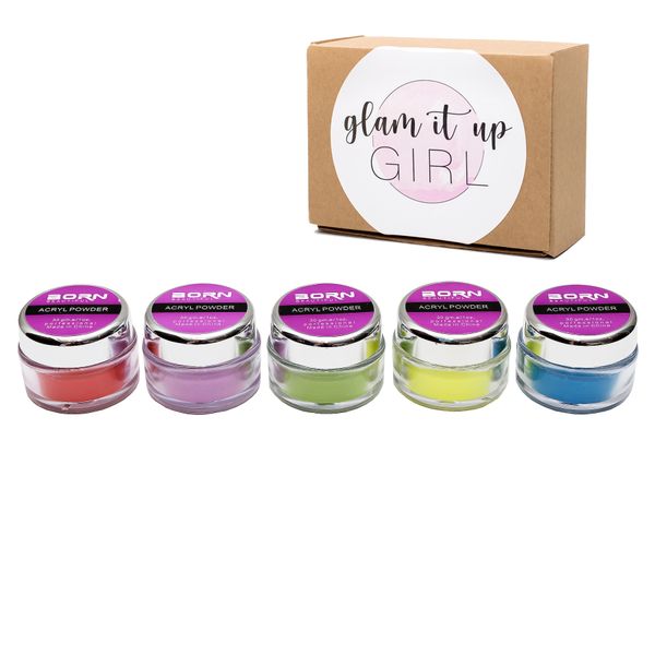 Glam It Up Girl/ Acrylic Dipping Powder Colour SET x 5 Piece