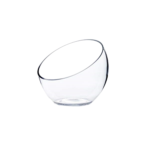 Clear Glass Angled Rose Vase or Bowl