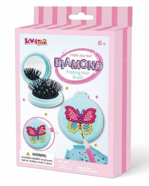 Sew-Star Create Your Own Round Folding Hair Brush with Mirror DIY Kit