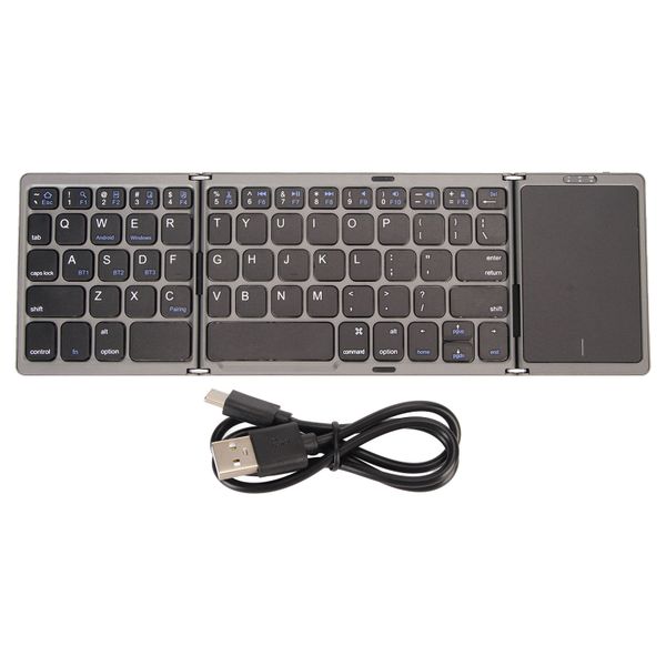 Triple Fold Keyboard Touchpad, Built in Battery