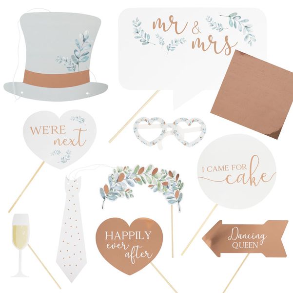 Botanical Wedding - Photo Booth Props - Botanic &amp; Bronze wedding