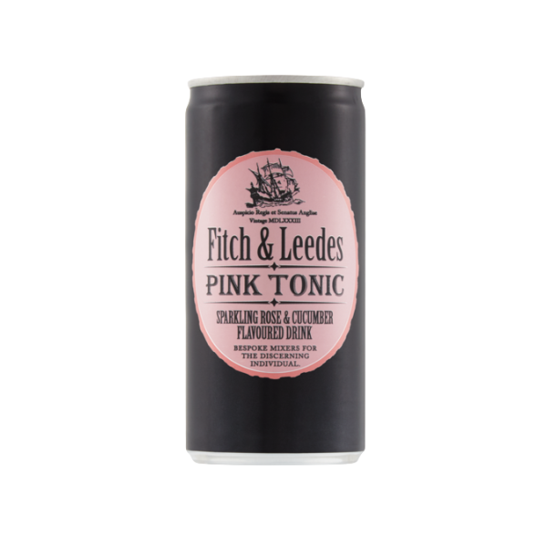 Fitch &amp; Leedes Pink Tonic -12 x 200ml Cans | Premium Pink Tonic Water Mixer