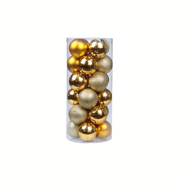 24-Piece Assorted Color 3cm Christmas Ornaments, Shatterproof