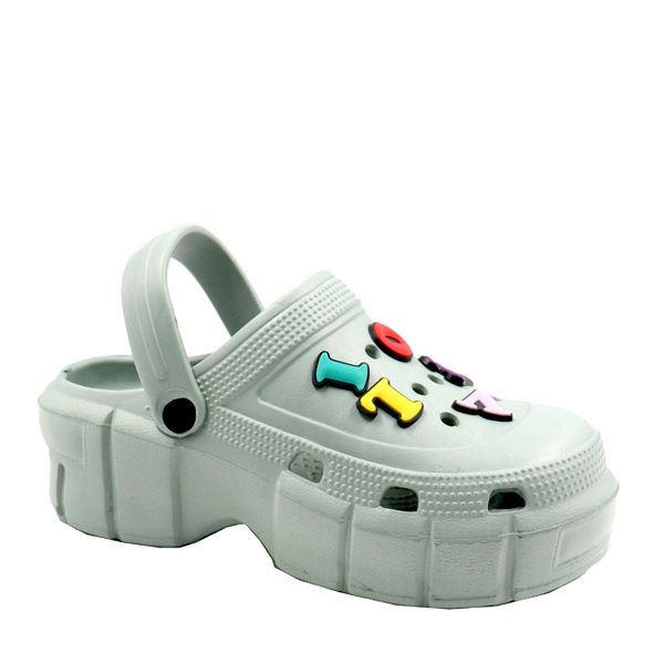 Ladies Casual Chunky Sling Back Clog With Charms