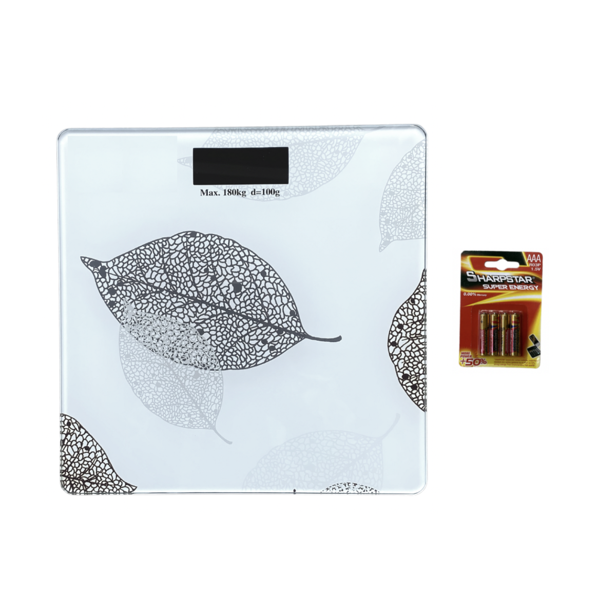 Electronic Glass Body Weight Bathroom Scale with 4x AAA Batteries ...
