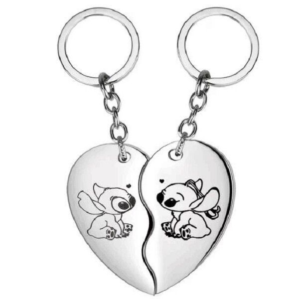 CARTOON Lilo and Stitch Fashion Keychain, Stitch Love Couple Keychain,BFF