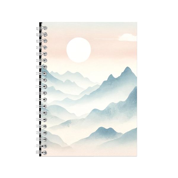 Sun A5 Notebook Spiral and Lined Trendy Landscape Graphic Notepad Gift 238