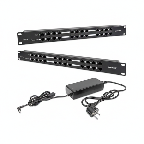 Intellinet 12 Port Passive PoE Patch Panel for Network Devices