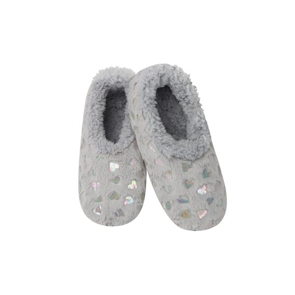 Snoozies! Ladies Soft Heart - Grey Fleece Slippers | Shop Today. Get it Tomorrow! | takealot.com